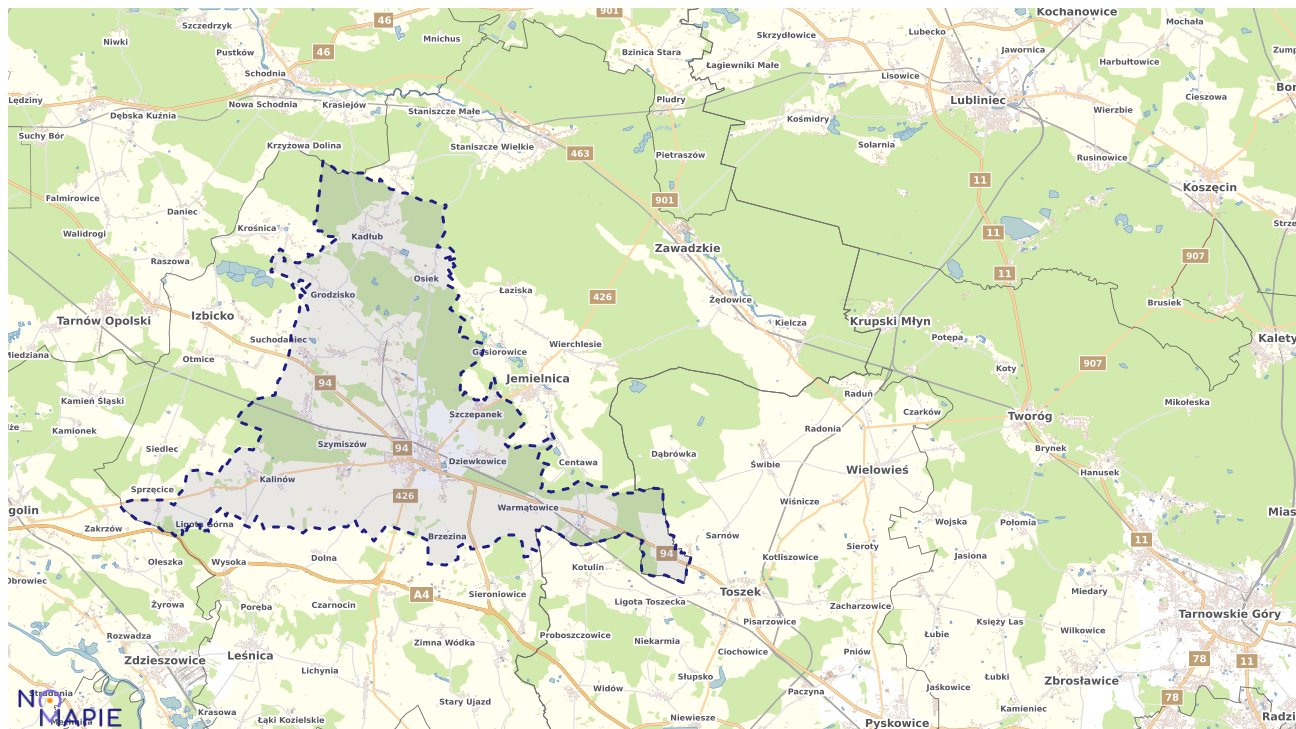 Mapa uzbrojenia terenu Strzelec Opolskich